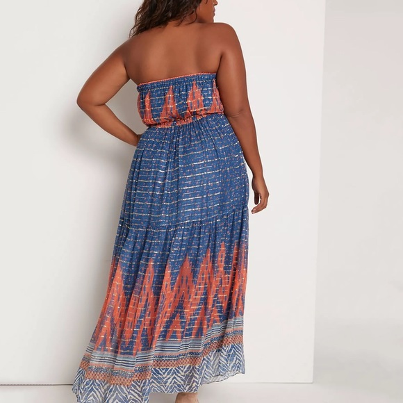 Anthropologie Nora Metallic Maxi Dress - Picture 3 of 9